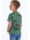 Boy\'s T-shirt with tiger prints, dark green NDZ4504 - Online store - Boutique